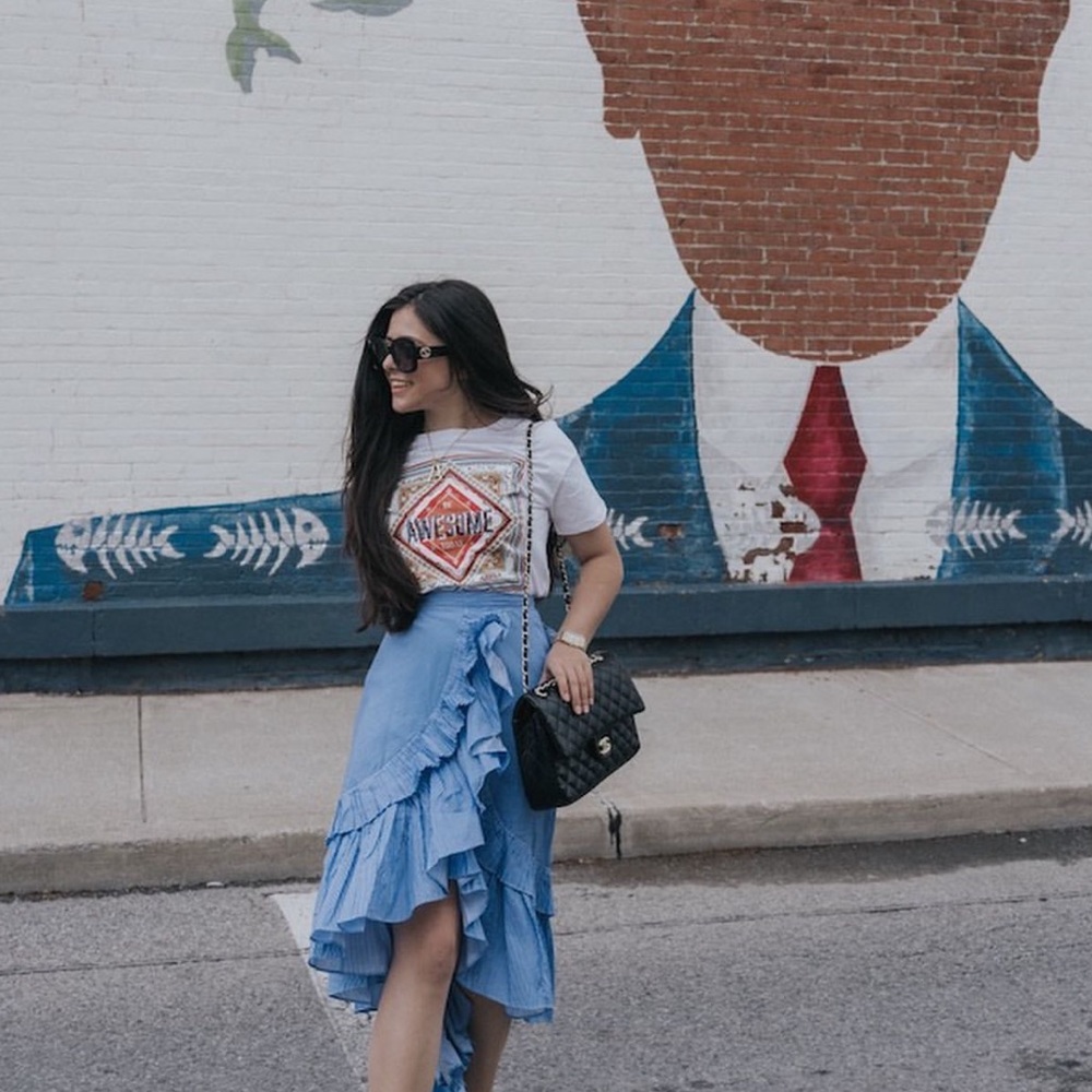 Chicwish Asymmetrical Blue Skirt